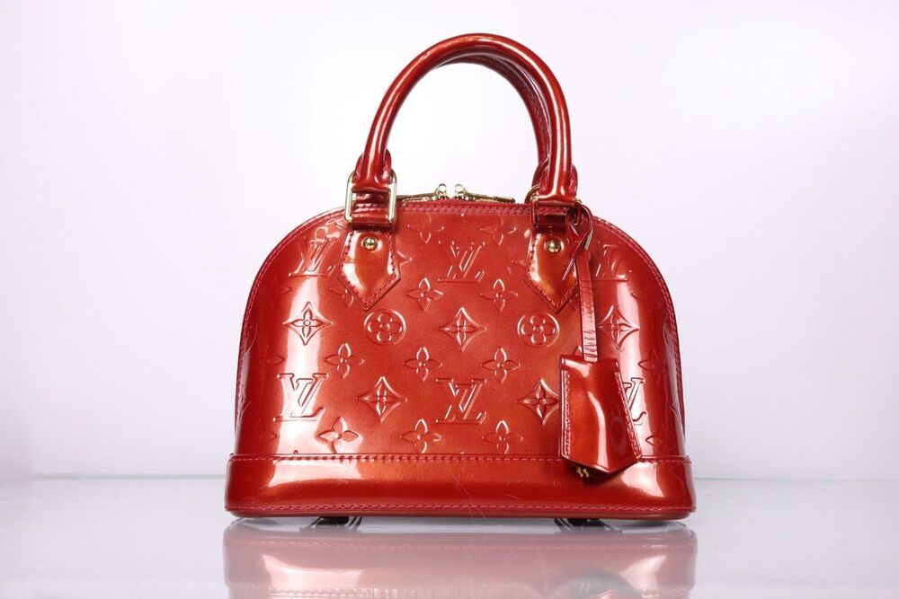 Louis Vuitton Alma BB Vernis Cherry Red Handbag